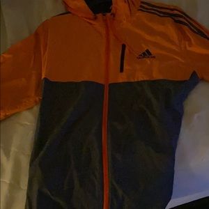 ORANGE AND GREY ADIDAS WINDBREAKER